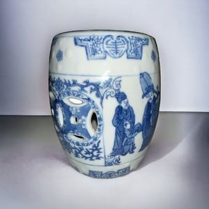 Antique Chinese Small Garden Seat Pierced China Original 6in Tall